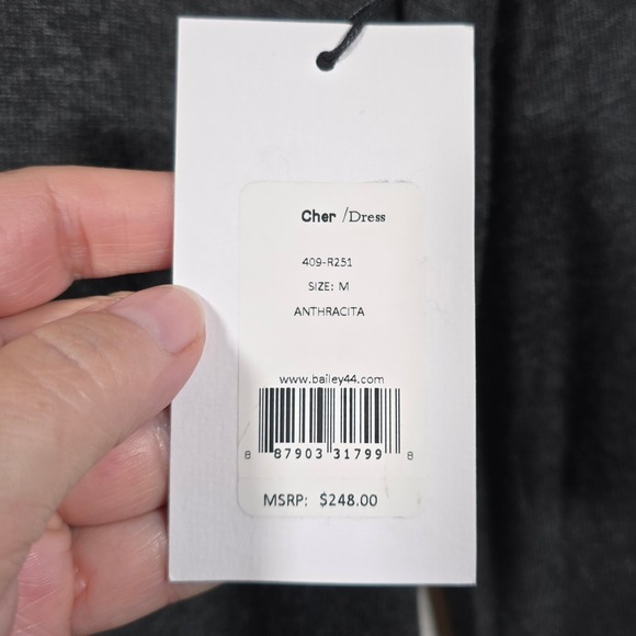 BAILEY 44 Cher Sweater Dress Anthracita Gray Layered Look Size M Modern Chic - Picture 9 of 12